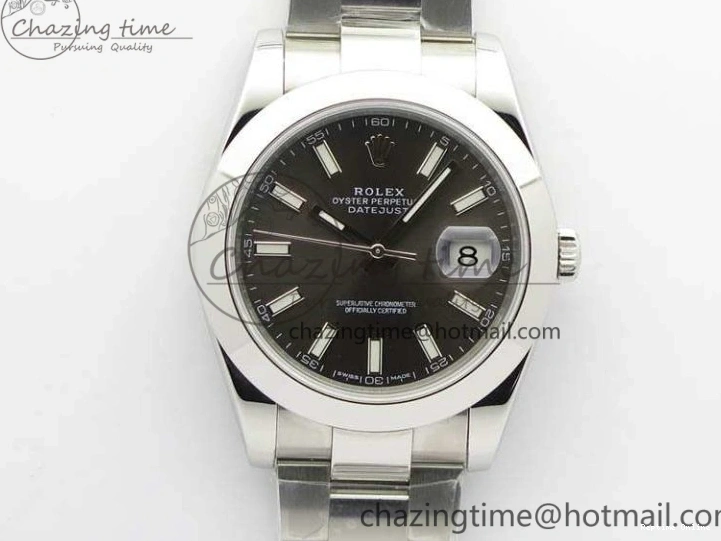 0511 DateJust 41mm 126300 SS Noob 1:1 Best Edition Gray Dial Stick Markers On SS Bracelet A Sustainable 3598